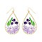 NATURAL STYLISH RESIN DRIED FLOWER TEARDROP EARRINGS