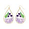 NATURAL STYLISH RESIN DRIED FLOWER TEARDROP EARRINGS