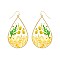 NATURAL STYLISH RESIN DRIED FLOWER TEARDROP EARRINGS