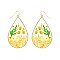 NATURAL STYLISH RESIN DRIED FLOWER TEARDROP EARRINGS