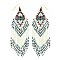 Multicolor Native American Beaded Fringe Drop Earrings