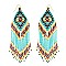 Multicolor Native American Beaded Fringe Drop Earrings