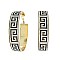 ANIMAL PRINT TRENDY STRIPE RHINESTONE HOOP EARRINGS