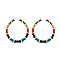 URBAN CHIC 3 INCH BAMBOO and ENAMEL HOOP EARRINGS