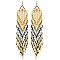 Native American Colorful Cascading Long Drop Fringe Bead Earrings