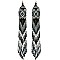 Native American Colorful Long Drop Cascading Tassel Bead Earrings