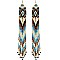 Native American Colorful Long Drop Cascading Tassel Bead Earrings