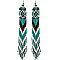 Native American Colorful Long Drop Cascading Tassel Bead Earrings
