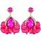 Evening Glam Teardrop Halo Bloom Drop Earrings