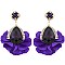 Evening Glam Teardrop Halo Bloom Drop Earrings