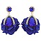 Evening Glam Teardrop Halo Bloom Drop Earrings