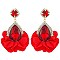 Evening Glam Teardrop Halo Bloom Drop Earrings