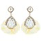 Evening Glam Teardrop Halo Bloom Drop Earrings