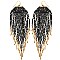 Large Native Western Style Seed Bead Drop Earrings