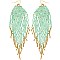 Large Native Western Style Seed Bead Drop Earrings