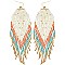 Large Native Western Style Seed Bead Drop Earrings
