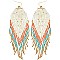 Large Native Western Style Seed Bead Drop Earrings