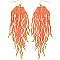 Large Native Western Style Seed Bead Drop Earrings