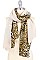 STYLISH LEOPARD PRINT H AND H PLEATED SCARF