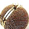 Allover Crystal Stone Ball-shaped Hard Case Clutch