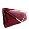 Patent Metal Accent Flap Top Clutch