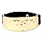 EB0468-LP Hammered Metal Leather Bangle Bracelet