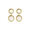 TRENDY GOLD EARRINGS W/2 PEARLS IN CENTER SLEC020