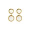 TRENDY GOLD EARRINGS W/2 PEARLS IN CENTER SLEC020