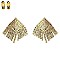 Fashionable Dangly Dia Rhinestone Clip Earrings SLECM249