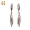 2-TONE RHINESTONES DROP CLIP EARRINGS