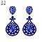 Large 3.5"  GEM STONE CATHEDRAL WINDOW CLIP EARRINGS