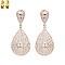 TEAR DROP GEM STONES CLIP EARRINGS