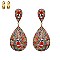 TEAR DROP GEM STONES CLIP EARRINGS
