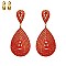 TEAR DROP GEM STONES CLIP EARRINGS