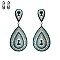 TEAR DROP GEM STONES CLIP EARRINGS