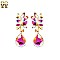 Fashionable Dangling Teardrop Gem with Stone Cluster Metal Clip Earrings SLECQ4279