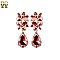 Fashionable Dangling Teardrop Gem with Stone Cluster Metal Clip Earrings SLECQ4279