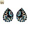 Stone Cluster Metal Clip Teardrop Gem Earrings SLECQ44