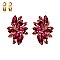 Large 2 inch Marquise Gem Leaf Clip Earrings