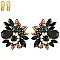 FASHION FLOWER METAL/STONE CLIP EARRING