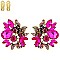 FASHION FLOWER METAL/STONE CLIP EARRING