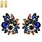 FASHION FLOWER METAL/STONE CLIP EARRING