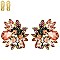 FASHION FLOWER METAL/STONE CLIP EARRING