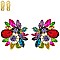 FASHION FLOWER METAL/STONE CLIP EARRING