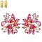 FASHION FLOWER METAL/STONE CLIP EARRING