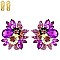 FASHION FLOWER METAL/STONE CLIP EARRING