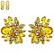 FASHION FLOWER METAL/STONE CLIP EARRING