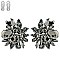 FASHION FLOWER METAL/STONE CLIP EARRING