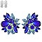 FASHION FLOWER METAL/STONE CLIP EARRING