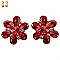 DROP STONE FLOWER CRYSTALS CLIP EARRINGS